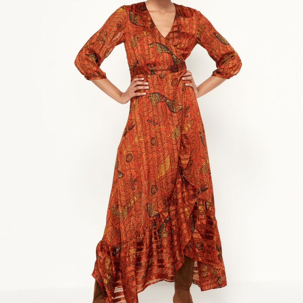 NWT Ba&sh Disy Robe Dress Size Small in Orange